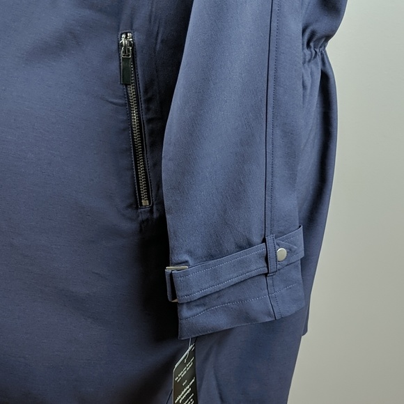 Sebby Draped Open Front Trench Coat Blue Sz M L XL - Picture 7 of 8